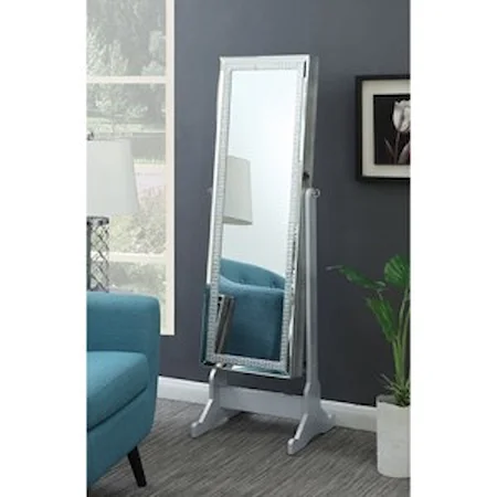 Jewelry Cheval Mirror with Interior Storage